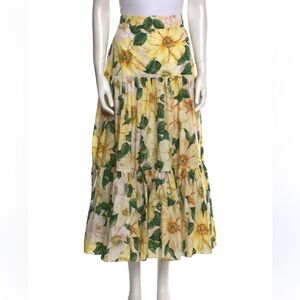 Dolce & Gabbana Yellow Floral Maxi Skirt